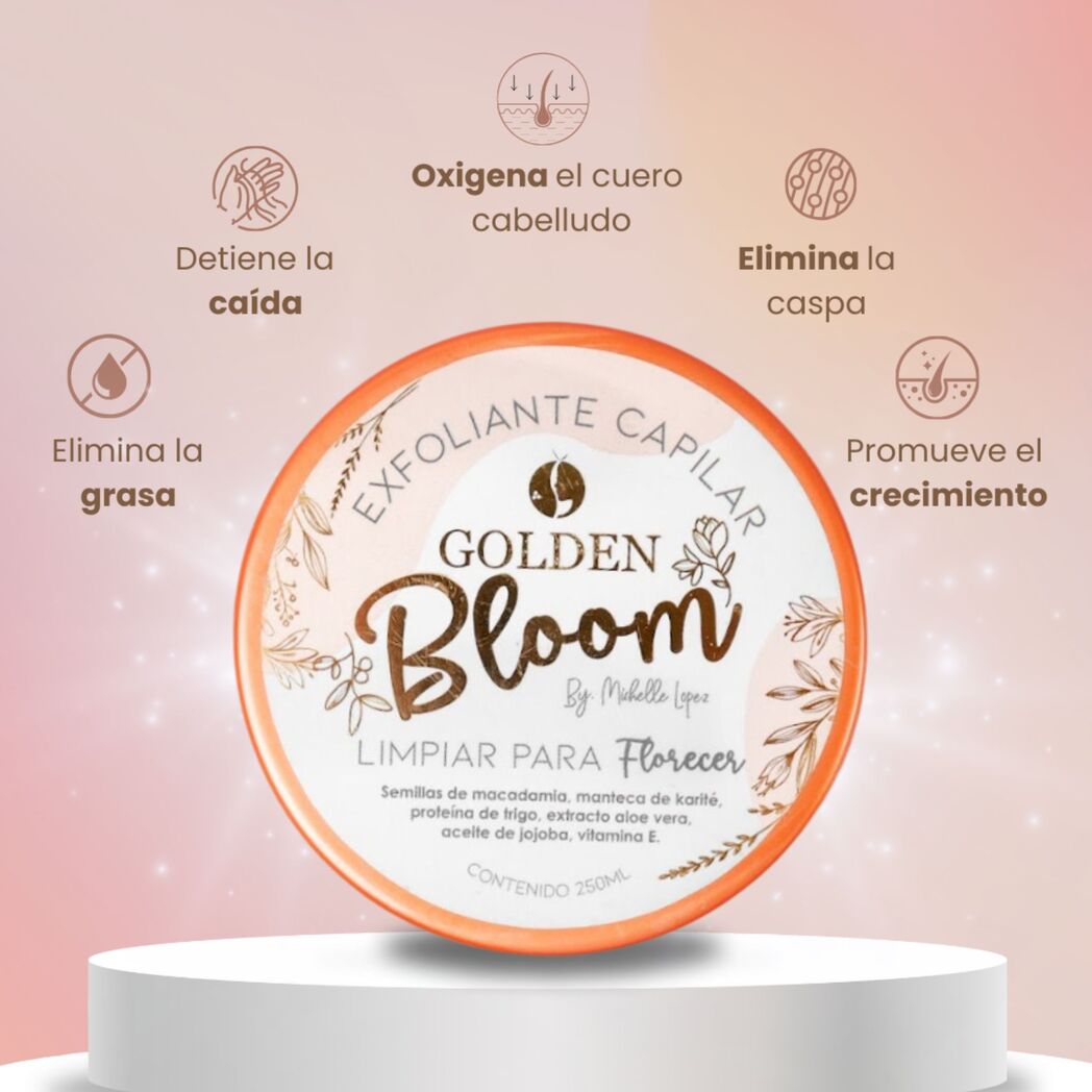 Golden Bloom - Exfoliante Capilar + Masajeador Bundle - Golden Coconut