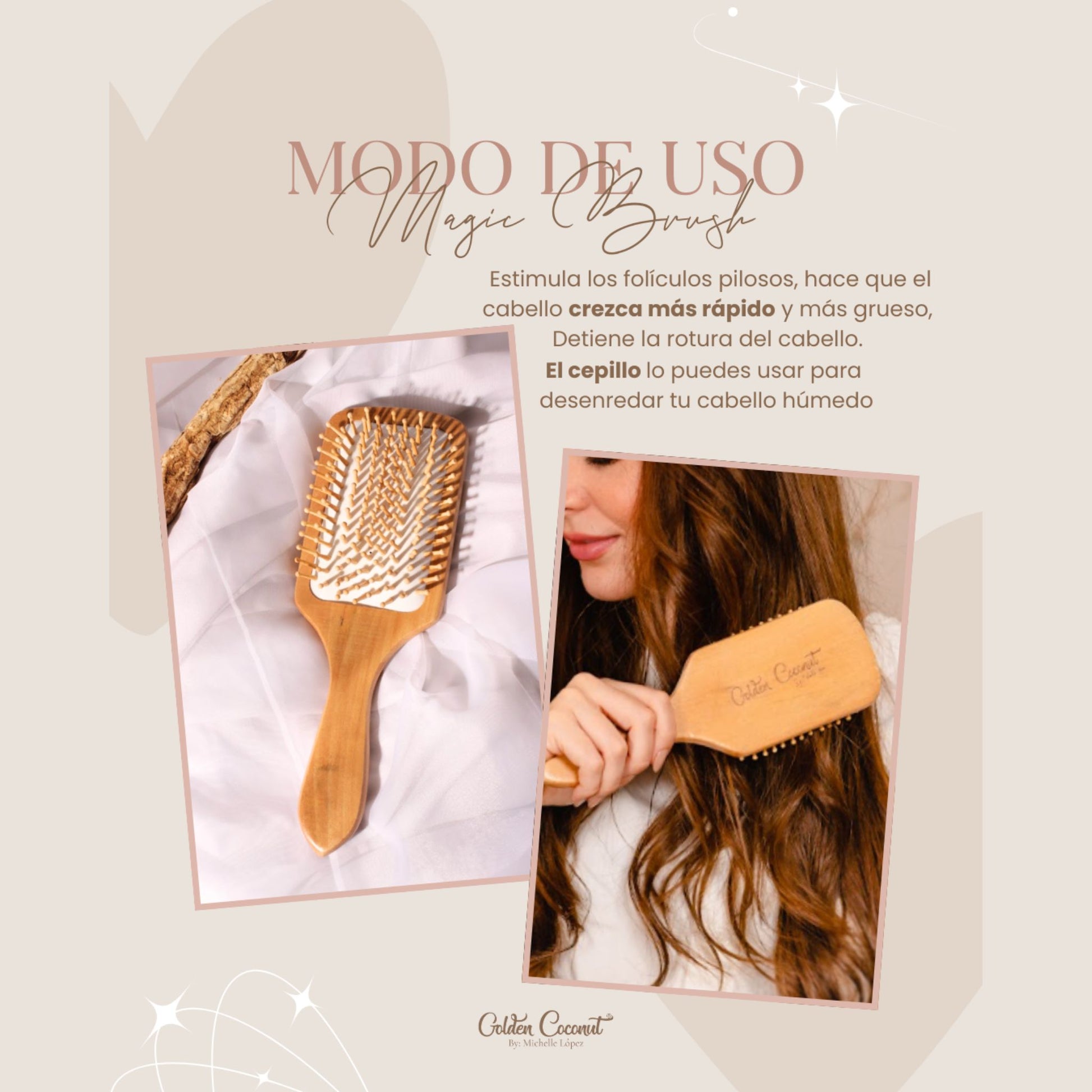Kit Cepillo + peine Magic Brush - Golden Coconut