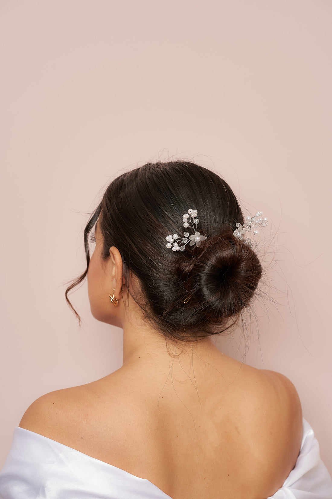 Tocado de novia en clip - Golden Coconut